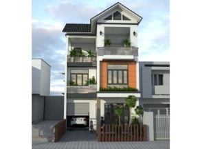 Bản vẽ file cad sơ bộ mẫu biệt thự 3 tầng diện tích 7.1x21m