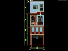 Bản vẽ kết cấu, kiến trúc thiết kế nhà phố 3 tầng kích thước 3.8x23m