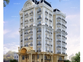 Bản vẽ khách sạn Luxury 10 tầng tân cổ điển diện tích đất 900m2