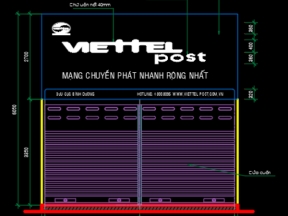 Bản vẽ khung quảng cáo viettel post