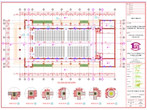 Bản vẽ kiến trúc + Kết cấu + Điện nước hội trường nhà văn hoá 18.6x38m