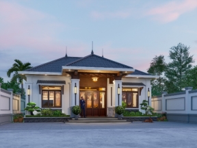 Bản vẽ kiến trúc nhà cấp 4 mái nhật 12.5x11.7m