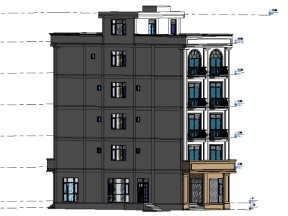 Bản vẽ kiến trúc nhà nghỉ 5 tầng kích thước 7.5x20x5m