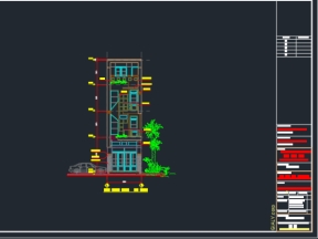 Bản vẽ kiến trúc nhà phố 3 tầng 4.2x21m (kiến trúc,kết cấu)
