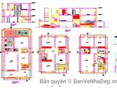 Bản vẽ kiến trúc thiết kế nhà 3 tầng miến phí tại banvenhadep.vn