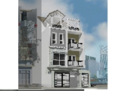 Bản vẽ kiến trúc thiết kế nhà phố 3 tầng kích thước 7x20m lệch tầng