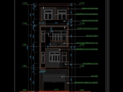 Bản vẽ kiến trúc thiết kế nhà phố 4 tầng kích thước 5.05x18.7m