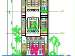 Bản vẽ kiến trúc thiết kế nhà phố 4 tầng KT 5x8m