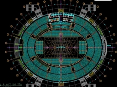 Bản vẽ kiến trúc thiết kế sân vận động hình tròng chi tiết