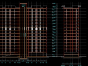 Bản vẽ kiến trúc tòa nhà chung cư 15 tầng 50x20m thiết kế