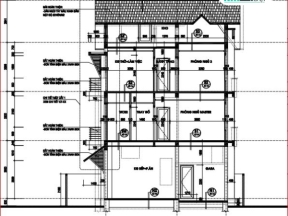 Bản vẽ kiến trúc và kết cấu mẫu biệt thự 3 tầng