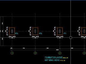 Bản vẽ lán để xe khung thép 10x25m