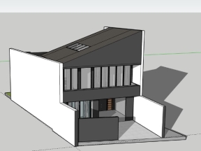 Bản vẽ mẫu nhà phố 2 tầng 9.8x20m model sketchup việt nam