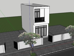 Bản vẽ mẫu nhà phố 2 tầng mặt tiền 4.5m