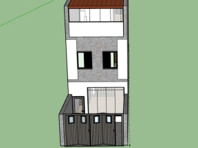 Bản vẽ mẫu nhà phố 3 tầng 5x28m .skp