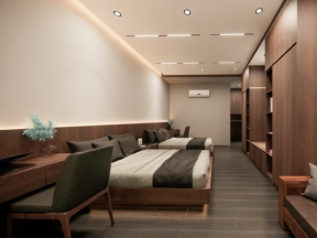 Bản vẽ mẫu phòng ngủ, 2 giường ngủ, mới 3.970x8.8m