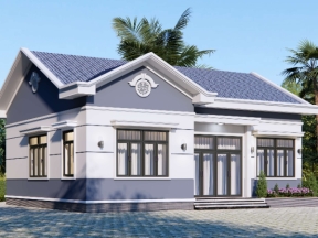 Bản vẽ nhà 1 tầng 12x10m