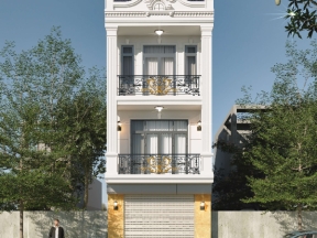 Bản vẽ nhà 3 tầng 5x15m