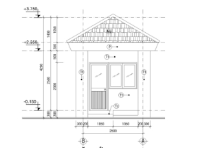 Bản vẽ nhà bảo vệ 3.1x3.1m