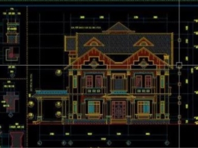 Bản vẽ nhà biệt thự đôi 3 tầng kích thước xây dựng 17x20m