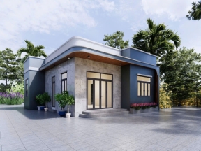 Bản vẻ nhà cấp 4 kích thước 10x12m đầy đủ file kiến trúc, kết cấu, điện, nước
