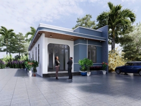 Bản vẽ nhà cấp 4 kích thước 7.5m x 18,.m đầy đủ file kiến trúc, kết cấu, điện, nước