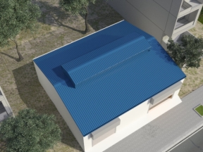 Bản vẽ nhà kho 200m2 có cửa nóc, đầy đủ kiến trúc, kết cấu, điện nước, dự toán
