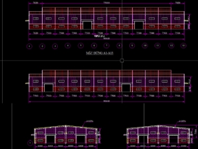 Bản vẽ  nhà kho công nghiệp 36x90m