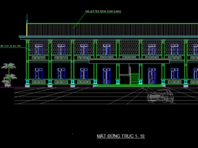Bản vẽ nhà lớp học trường mầm non 8 phòng học 32.4x11.4m (Full bản vẽ kiến trúc, kết cấu, điện,..)