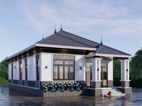 Bản vẽ nhà mái nhật 9.5x19.8m full kiến trúc - kết cấu - điện nước