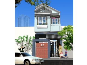 Bản vẽ nhà ở 2 tầng diện tích 4.2x19m