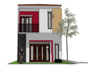 Bản vẽ nhà ở phố 2 tầng 6x12m model sketchup 