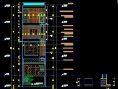 Bản vẽ nhà ở phố 4 tầng nổi và 1 hầm kích thước 5x17m (có phối cảnh) đầy đủ kiến trúc, kết cấu, điện nước