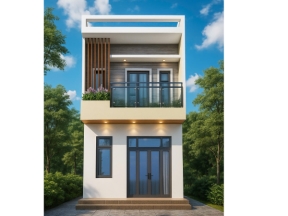 Bản vẽ nhà phố 2 tầng 1 tum kích thước 5x17m (Bản full)