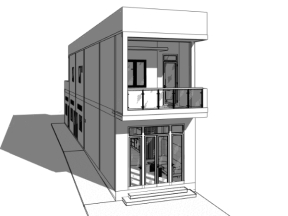 Bản vẽ nhà phố 2 tầng 3 phòng ngủ kết hợp kinh doanh 4x20m