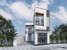 Bản vẽ nhà phố 2 tầng 4x18m hiện đại