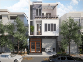 Bản vẽ nhà phố 3 tầng 10x11m