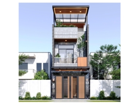 Bản vẽ nhà phố 3 tầng KT 4.5x15M
