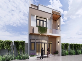 Bản vẽ nhà phố kích thước 6mx8m