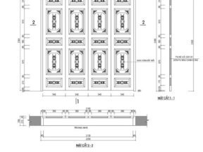 Bản vẽ nhà thờ họ 5 gian 7.5x15.5m