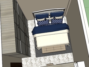 Bản vẽ nội thất phòng ngủ đơn giản model sketchup 