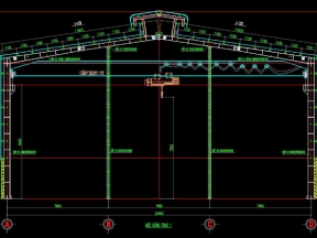 Bản vẽ phân xưởng kết cấu thép 22.5×56 m