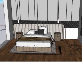 Bản vẽ phòng ngủ dựng model sketchup đẹp