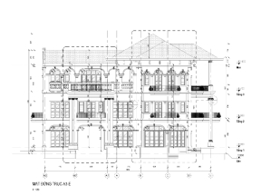 Bản vẽ Revit Biệt thự 3 tầng tân cổ điển 22.2x26.085m