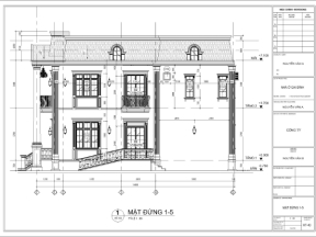 Bản vẽ Revit Kiến trúc Biệt thự 2 tầng 8.5x12.9m