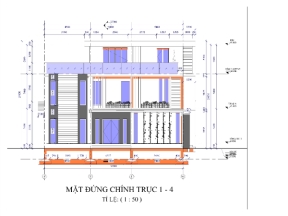 Bản vẽ Revit Kiến trúc Nhà phố 3 tầng 8x13.5m