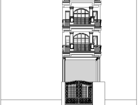 Bản vẽ revit kiến trúc nhà phố 5 tầng kích thước 5x15.13m