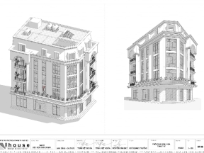 Bản vẽ Revit Nhà phố 5 tầng tân cổ điển 10.3x16.1m Full kiến trúc