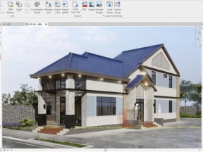 Bản vẽ revit nhà phố gác lửng 6.4x22m