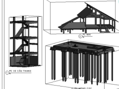 Bản vẽ revit thiết kế kết cấu nhà ở 4 tầng KT 8.5x15m